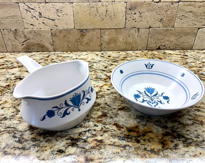 Blue Haven by Noritake Gravy Boat and Bowl Vintage 1960's Etsy
