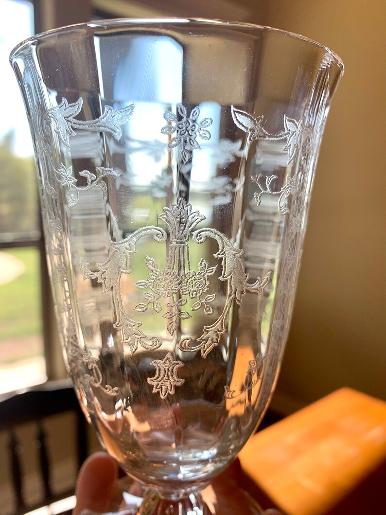 Fostoria Navarre Clear Etched Iced Tea Water Tumbler 5 7/8 Etsy