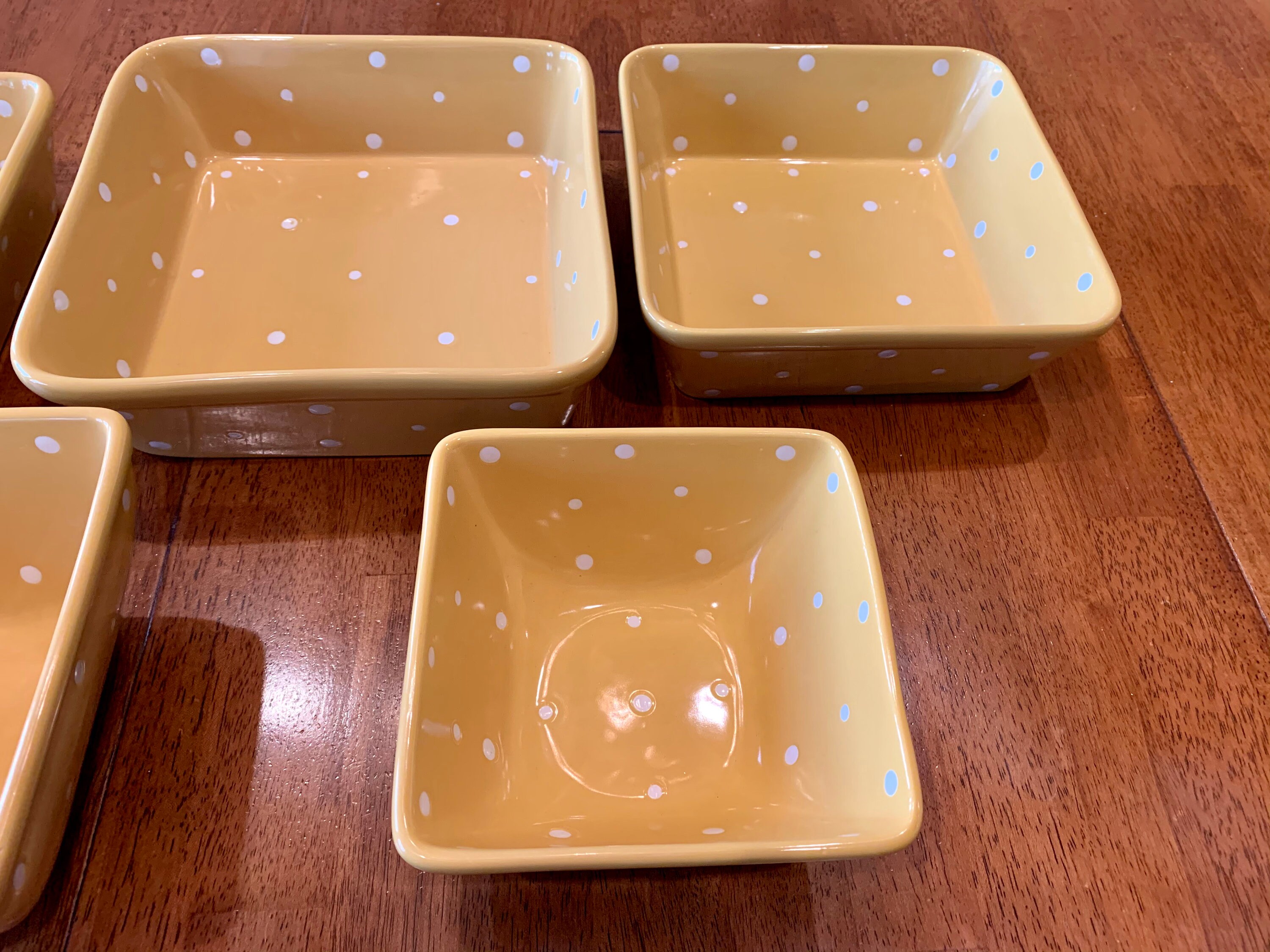 Temptations Ovenware Yellow Polka Dot 5 Piece Bakeware Etsy