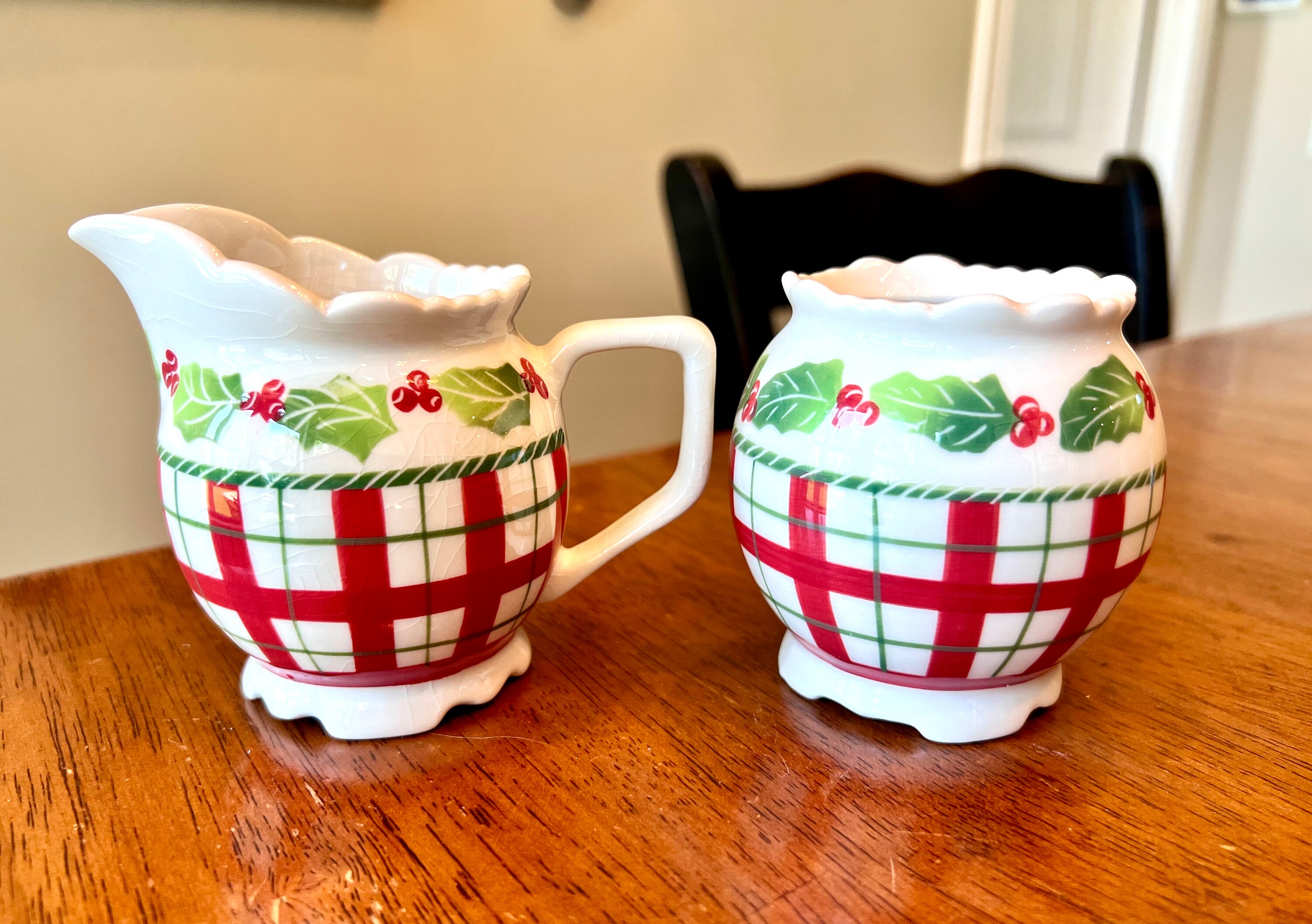 Vintage Christmas Creamer Sugar - Etsy