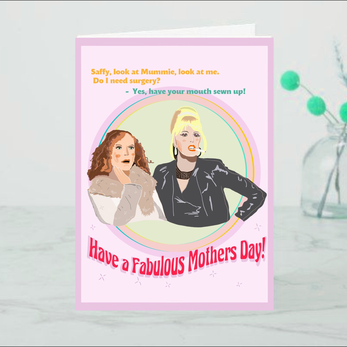 Absolutely fabulous Mothers Day Card UK funny mothers day Etsy