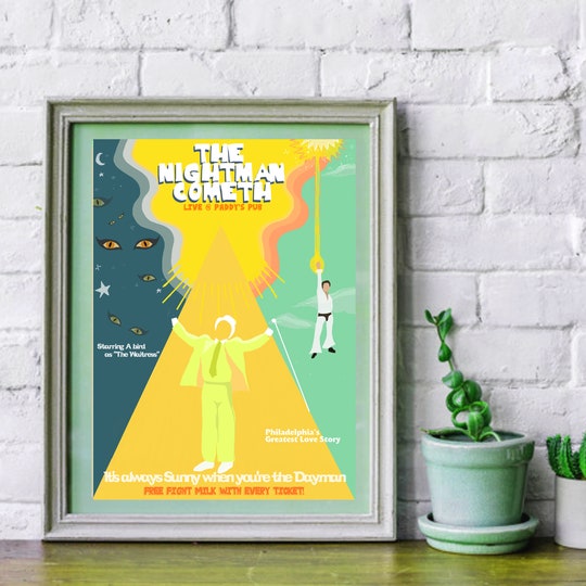 Disover The Nightman Cometh poster print! It's always sunny in philadelphia digital illustration-wall art-Danny danny devito-dayman Charlie Day