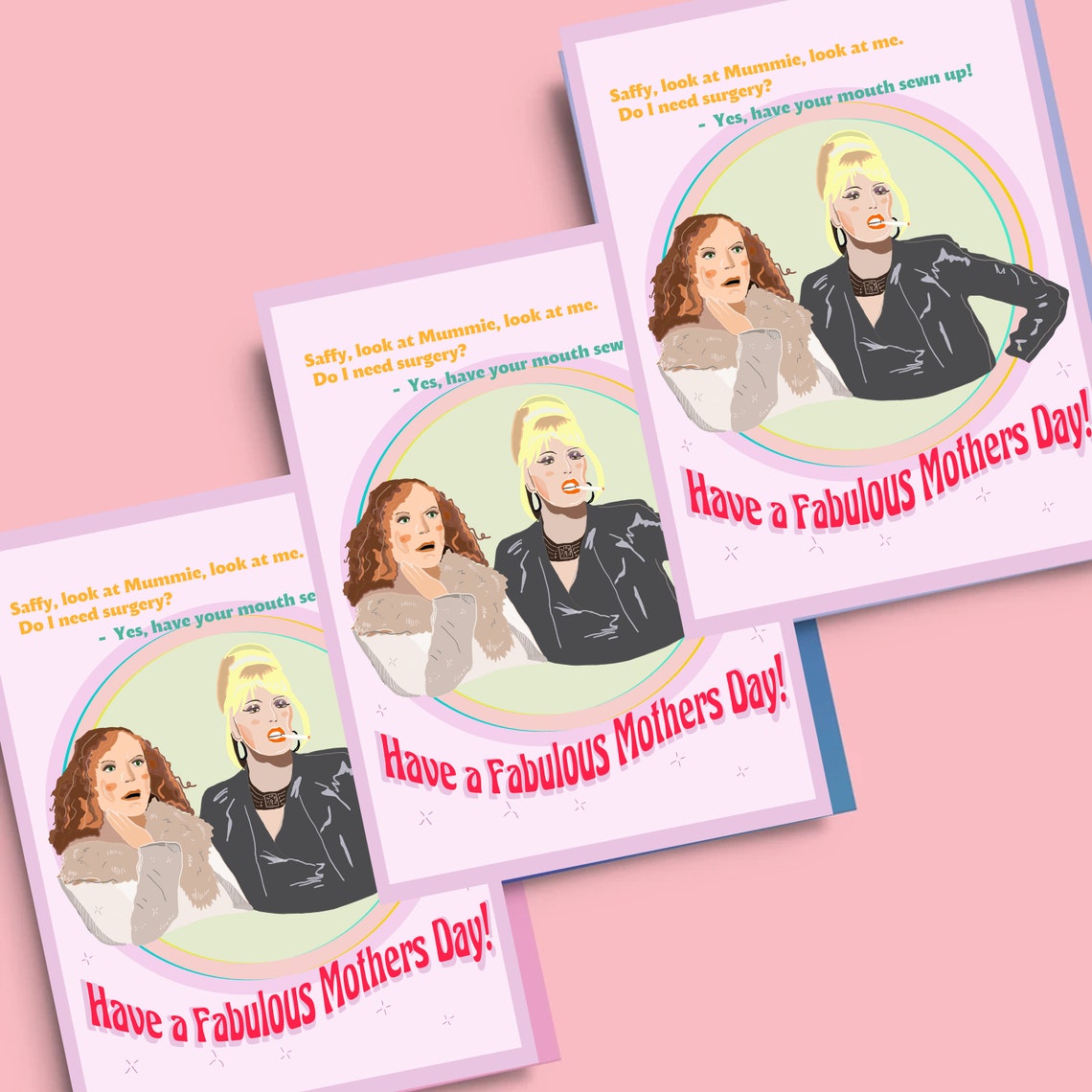 Absolutely fabulous Mothers Day Card UK funny mothers day Etsy