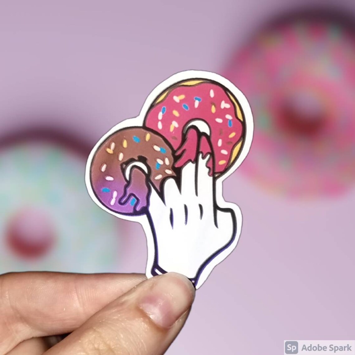 Dirty Humor Sticker Naughty Stickers Donut finger Rated R Etsy