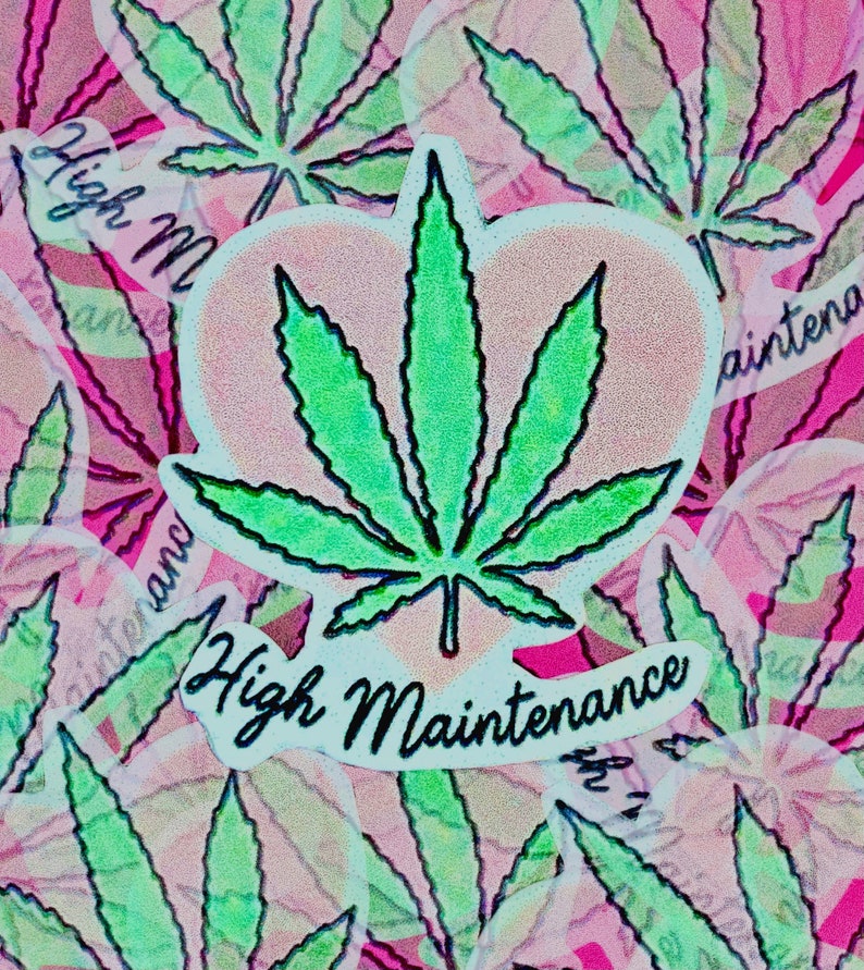 Girly Stoner Stickers Stoner Girl Sticker Weed Stickers Etsy