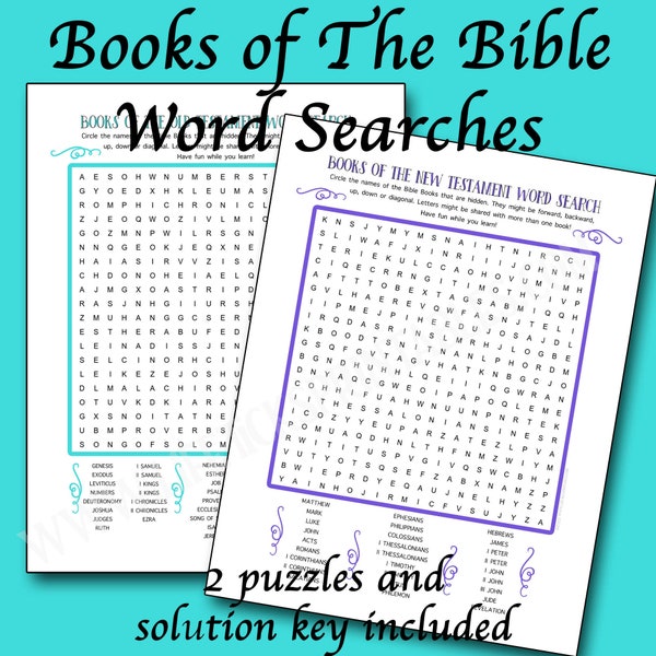 KJV Books of The Bible Word Search Puzzles | Old & New Testament Word Search | Solutions Included | Learn Bible Book Locations For All Ages