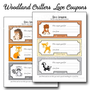 Cadeaubonnen voor schattige bosbeestjes | Cadeau Time & Love op coupon Alternatieven voor cadeaubonnen voor kinderen en volwassenen