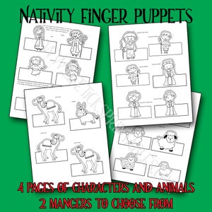 Christmas Nativity Finger Puppets Craft: Coloring & Narration Pages (Digital Download)