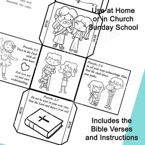 Trust in the Lord Coloring Cube Craft: Proverbs 3 Bible Verse Activity ...