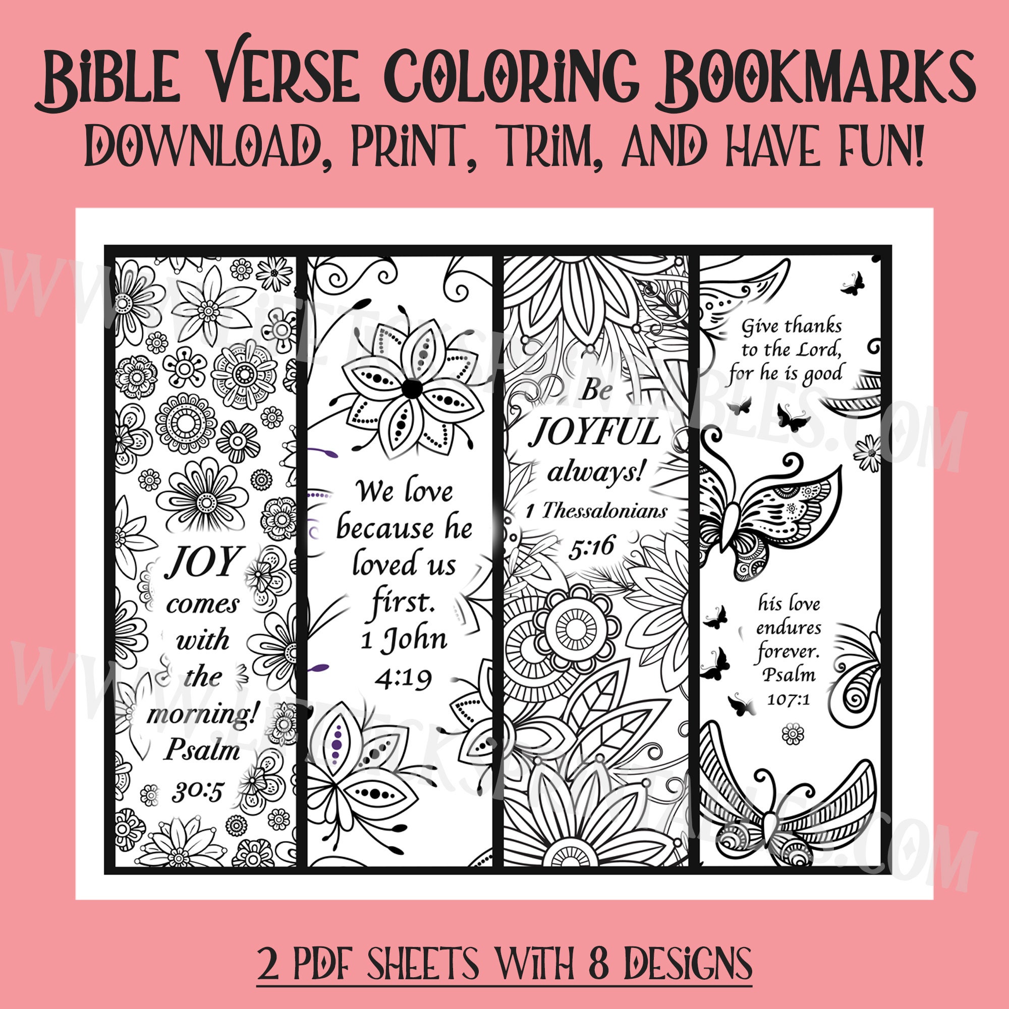 Bible Verse Coloring Bookmarks: Printable VBS Activity (digital ...