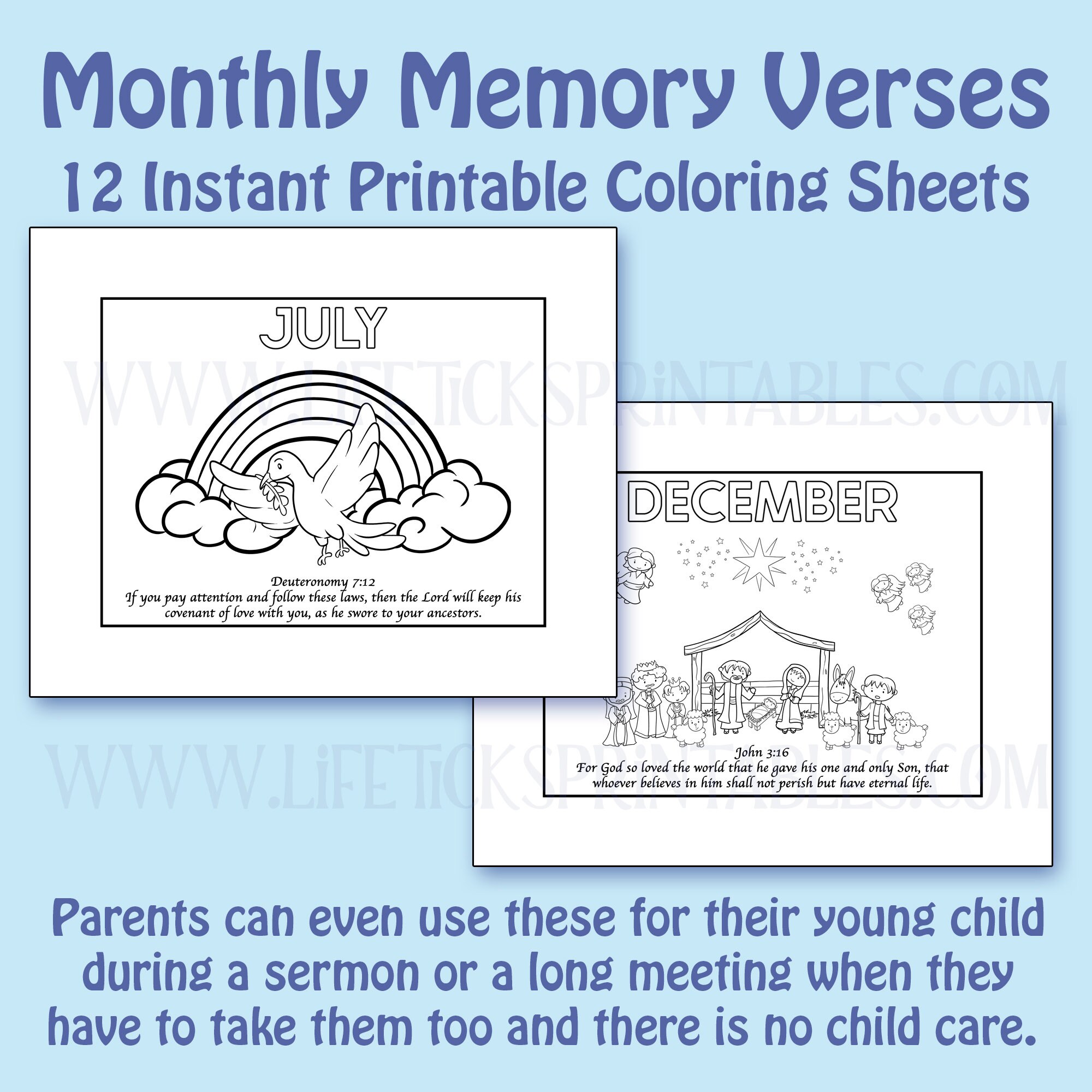Monthly Memory Verse Coloring Pages | Color the Bible Verse Monthly ...