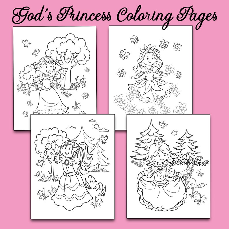 God's Princess Coloring Pages: Bible Verse Activity (PDF Download) - Etsy