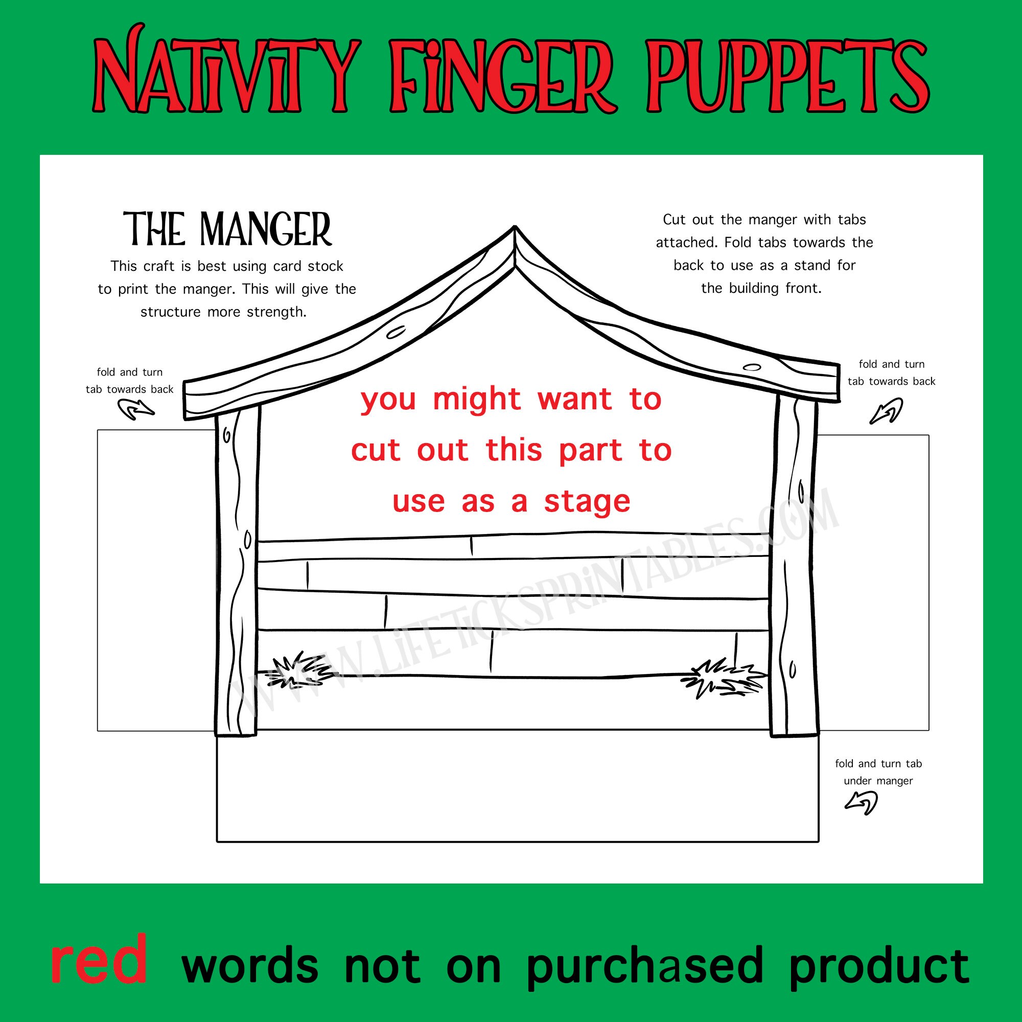 The Christmas Nativity Story Finger Puppets and Narration Coloring ...