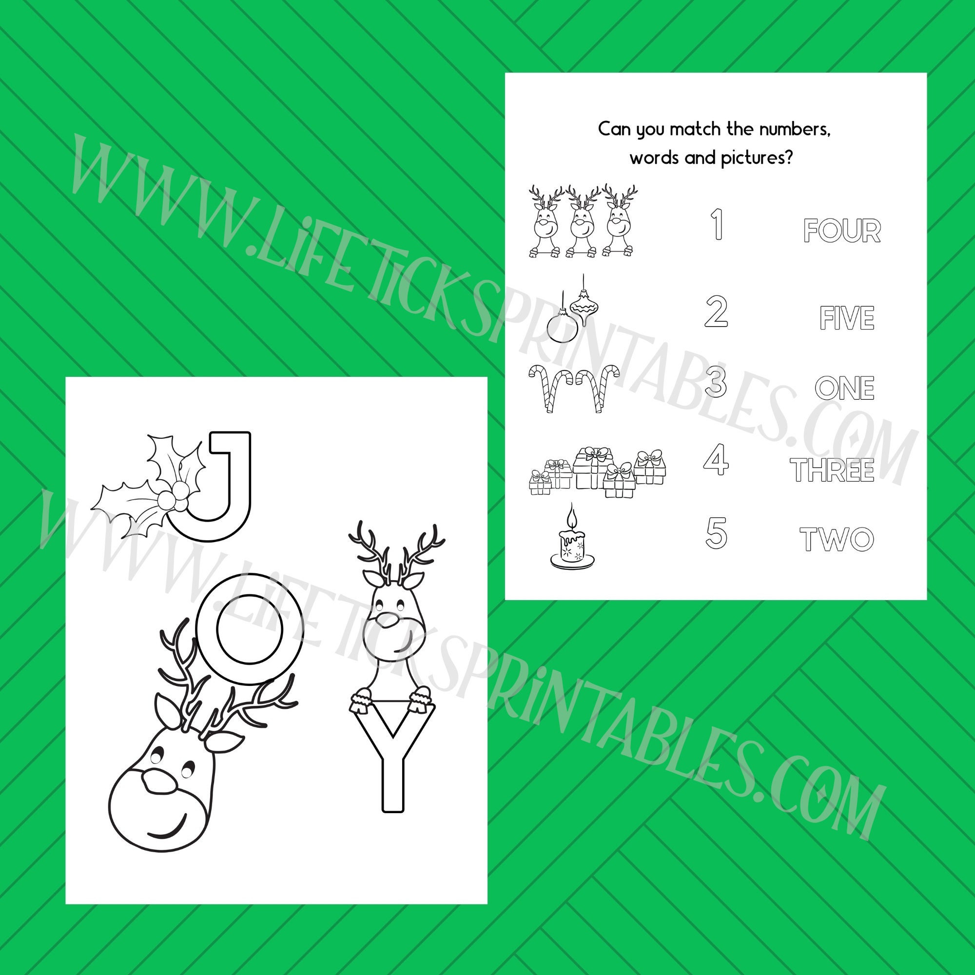 Children's Christmas Activity & Coloring Pages: Learn, Color, Count ...