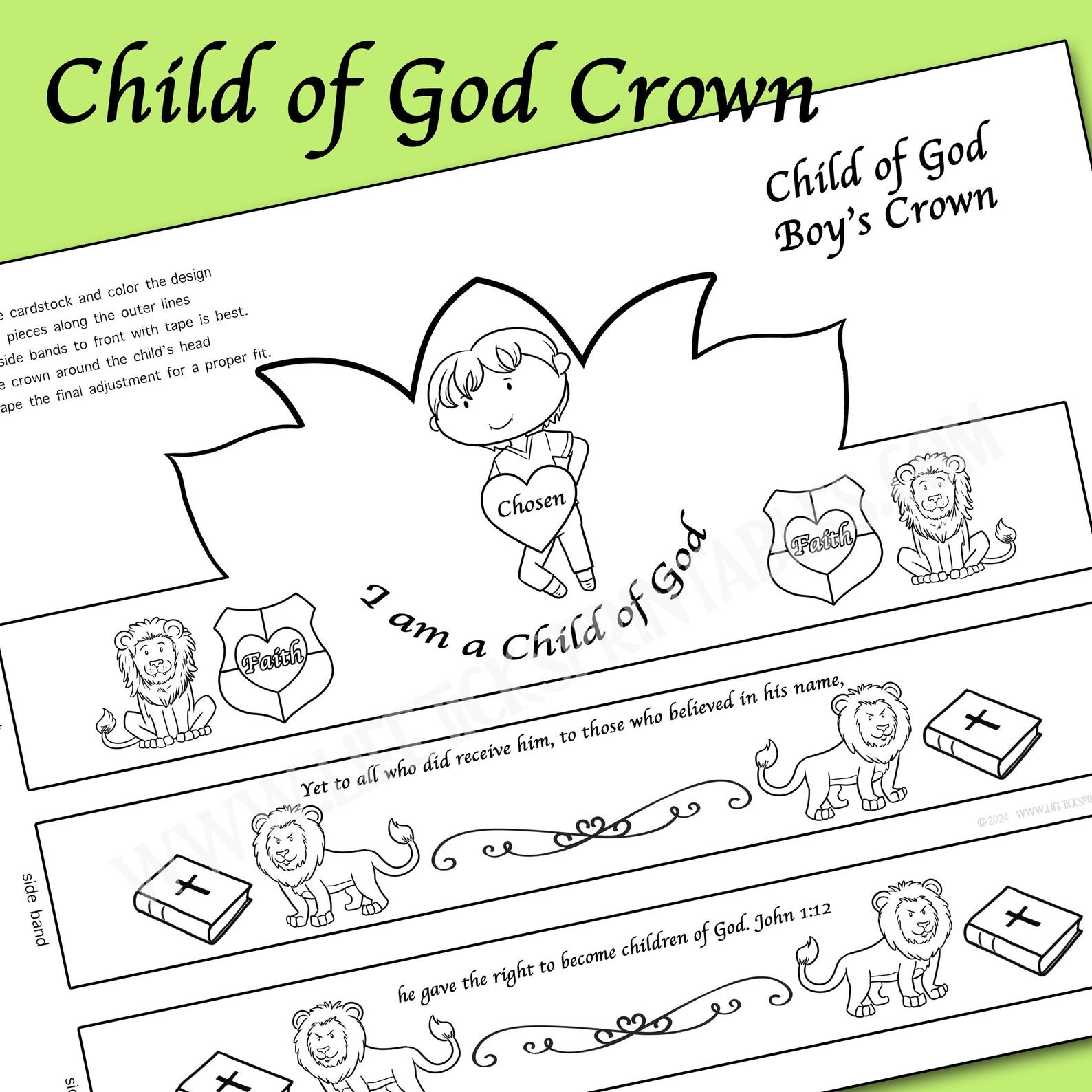Child of God Crown Craft: Bible Memory Verse Sunday School Activity ...