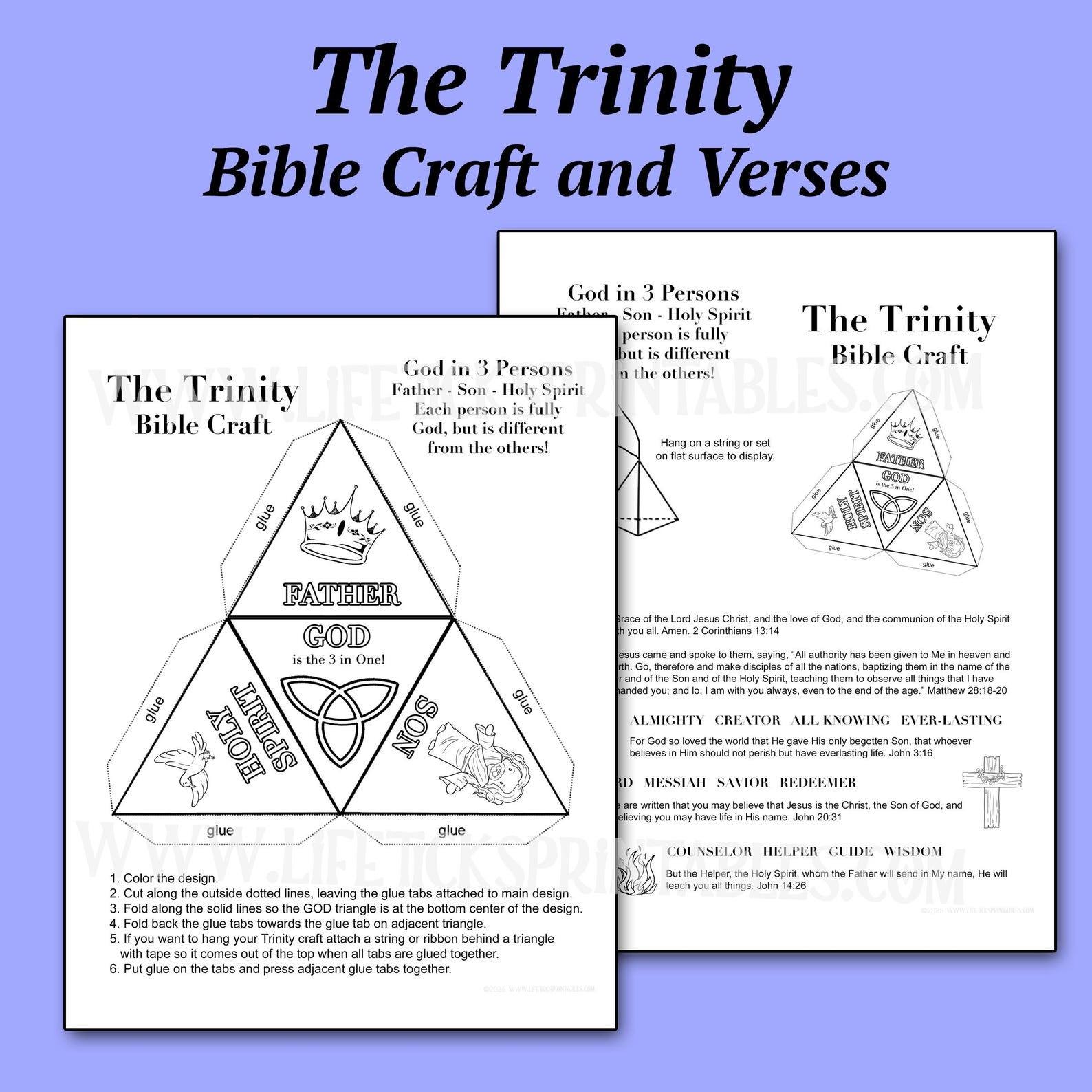Trinity Worksheet.pdf Trinity Ornament: God in 3 Persons, Christian Coloring Craft, Bible ...