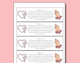 Philemon 1:4-6 Lesezeichen für Bibelvers (Instant Download)