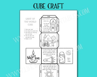 Light of The World Coloring Cube Craft: Sunday School Activity (PDF)