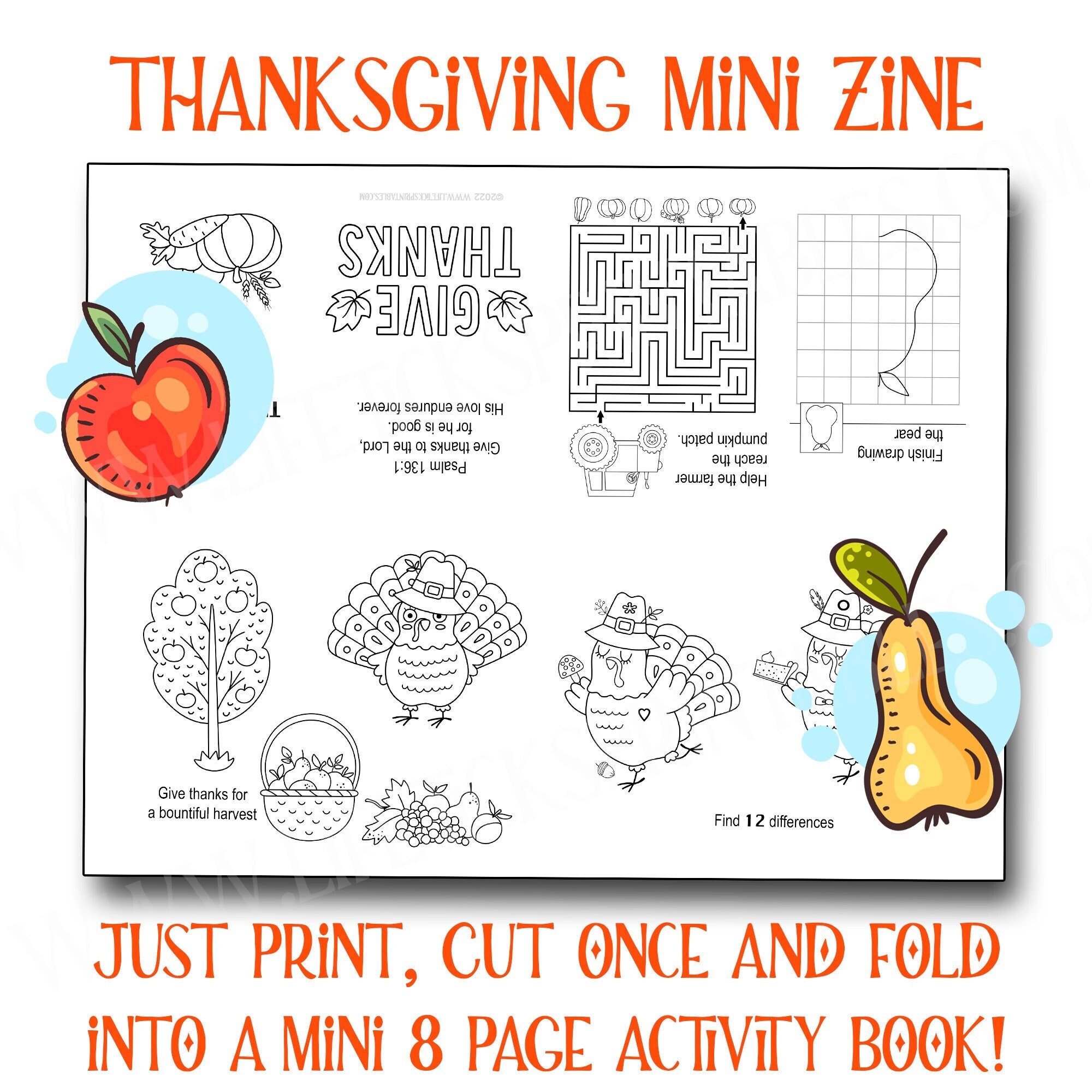 Happy Thanksgiving Coloring Mini Zine | Puzzle Activity Book With Folding and Cutting Instructions to Create a Cute Mini Book for All Ages - Etsy happy-thanksgiving-coloring-mini-zine-puzzle-activity-book-with-folding-and-cutting-instructions-to-create-a-cute-mini-book-for-all-ages-etsy
