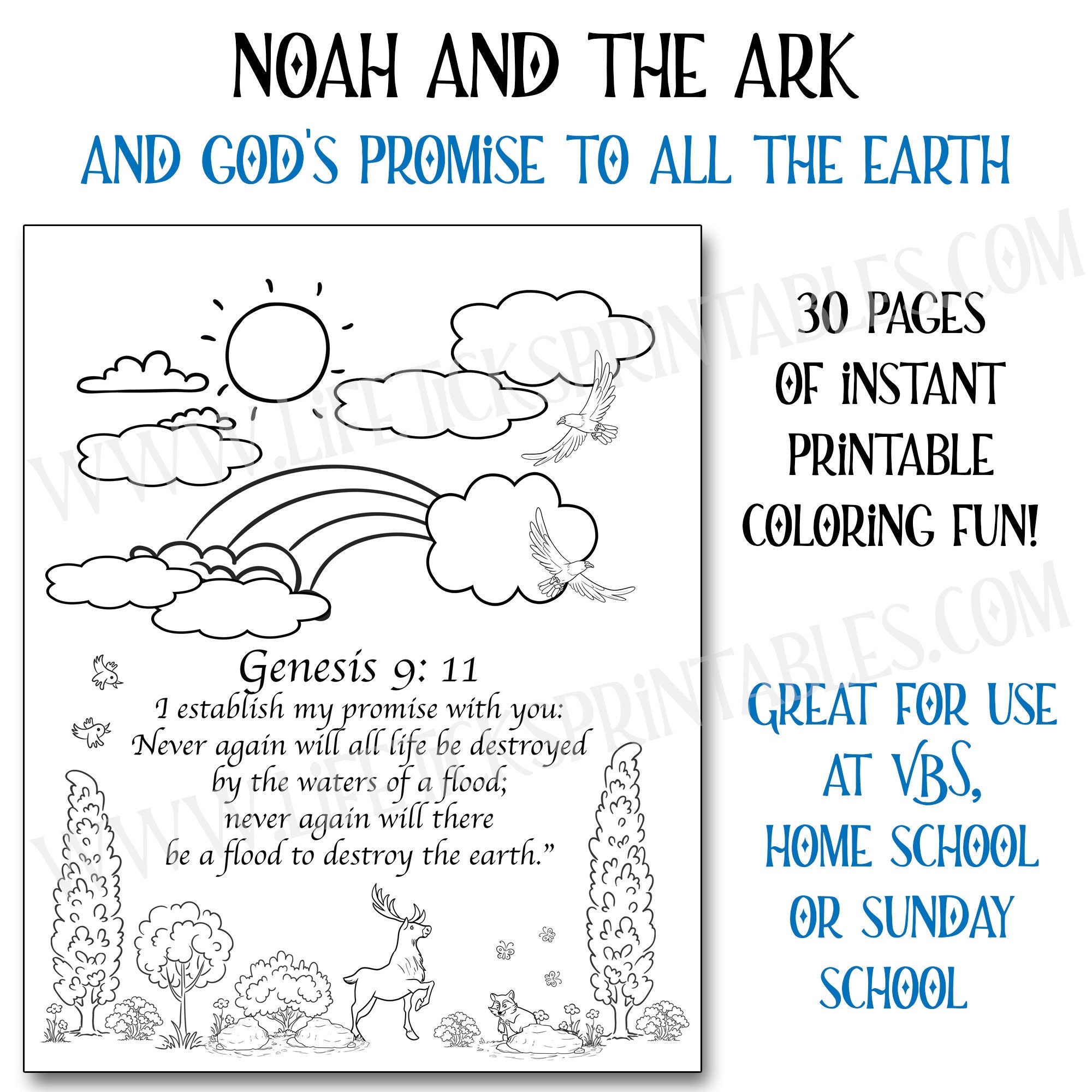 Noah Board Game Rain Animal Tokens Terrain Cards Help Noah Avoid Great  Flood NEW