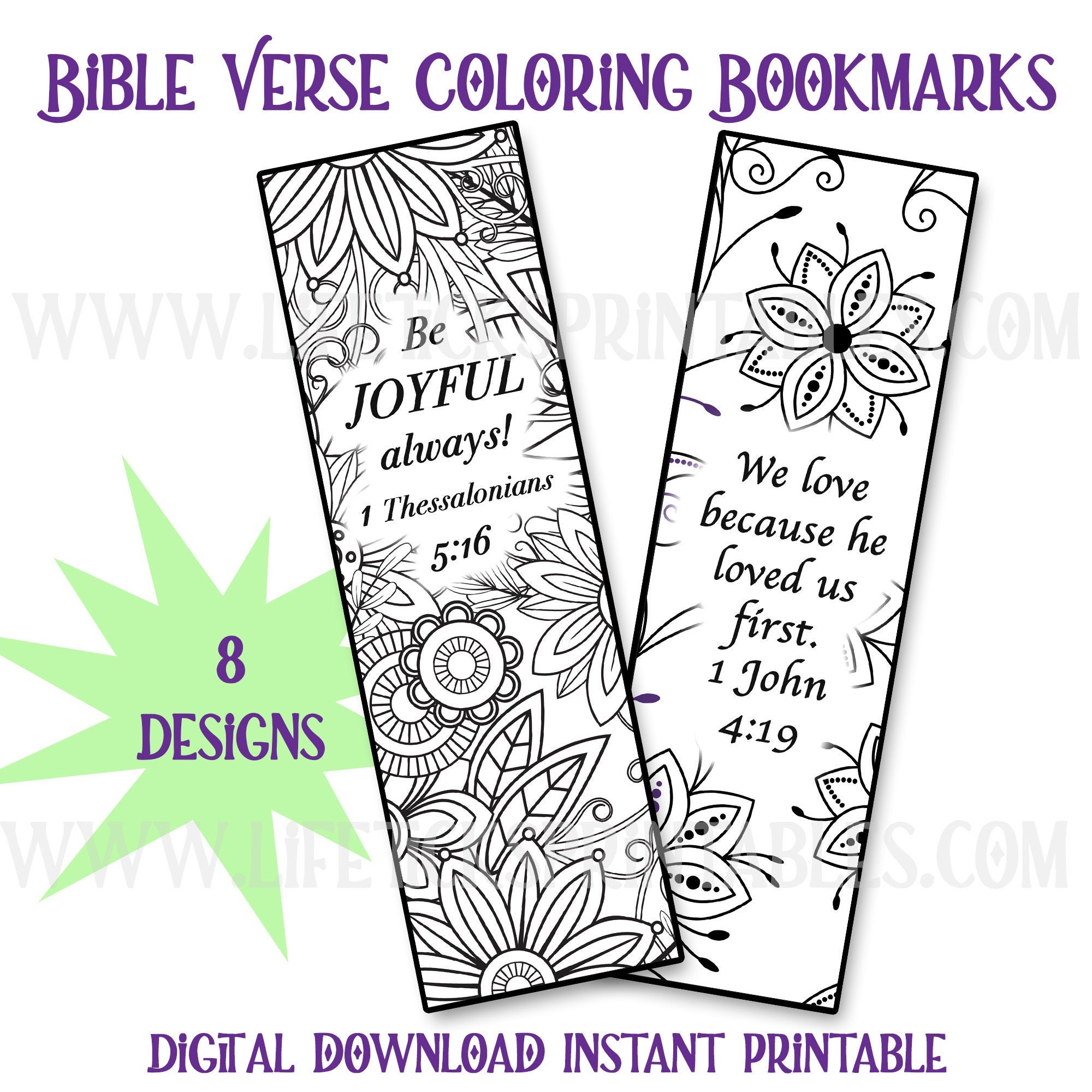 Bible Verse Coloring Bookmarks: Printable VBS Activity (digital ...