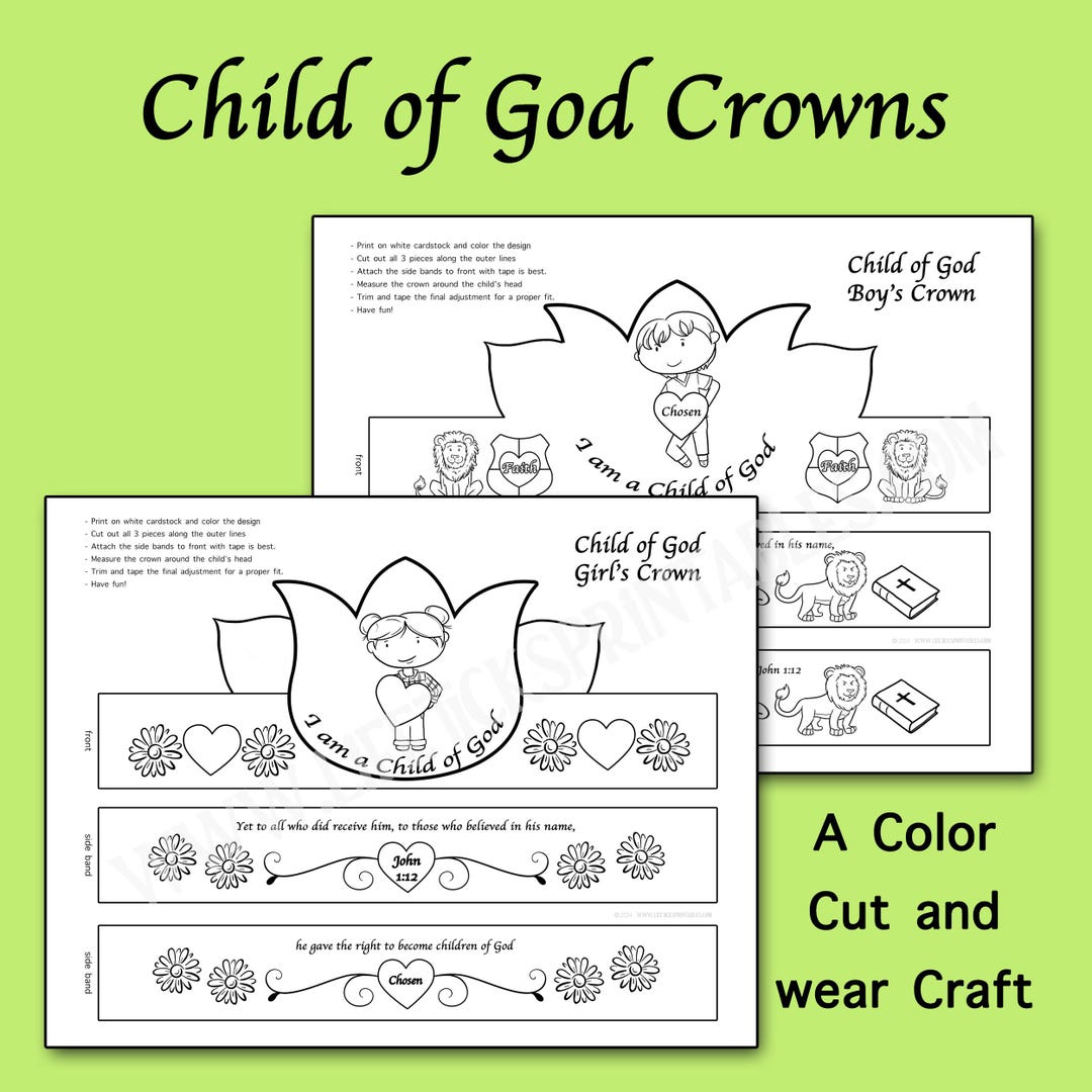 Child of God Crown Craft: Bible Memory Verse Sunday School Activity ...
