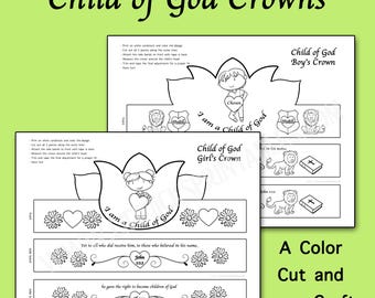 Child of God Crown Craft | Printable Christian Kids Coloring Activity ...