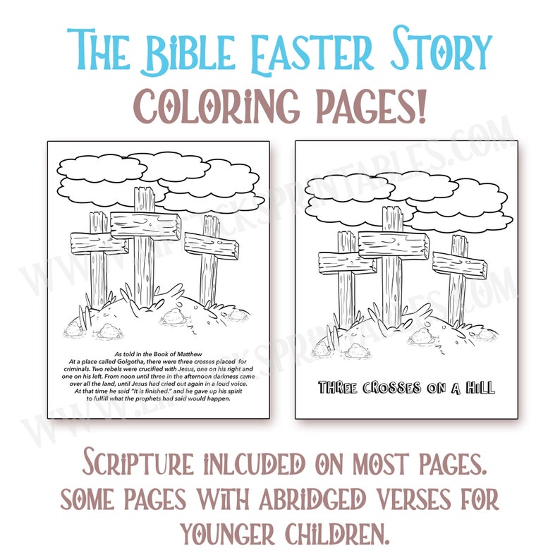 Palm Sunday & Easter Bible Story Coloring Pages Scripture Verses 26