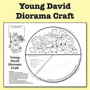 Young Shepherd David Diorama Craft: Bible Memory Verse Coloring Activity (PDF Download)