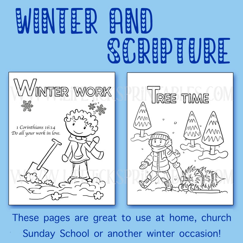 5 Winter Coloring Pages | Coloring Sheets With Bible Memory Verses ...