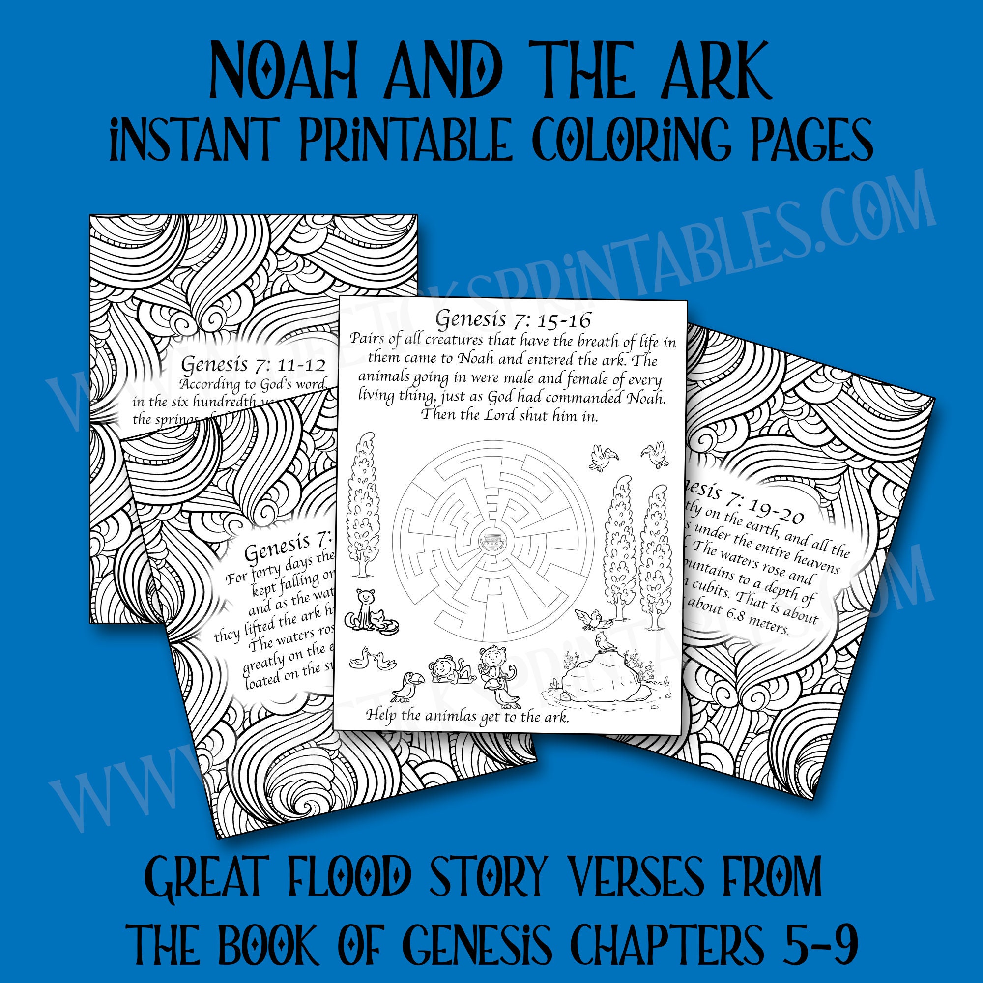 Noah and the Ark Coloring Pages | God’s Rainbow Promise to Noah in ...