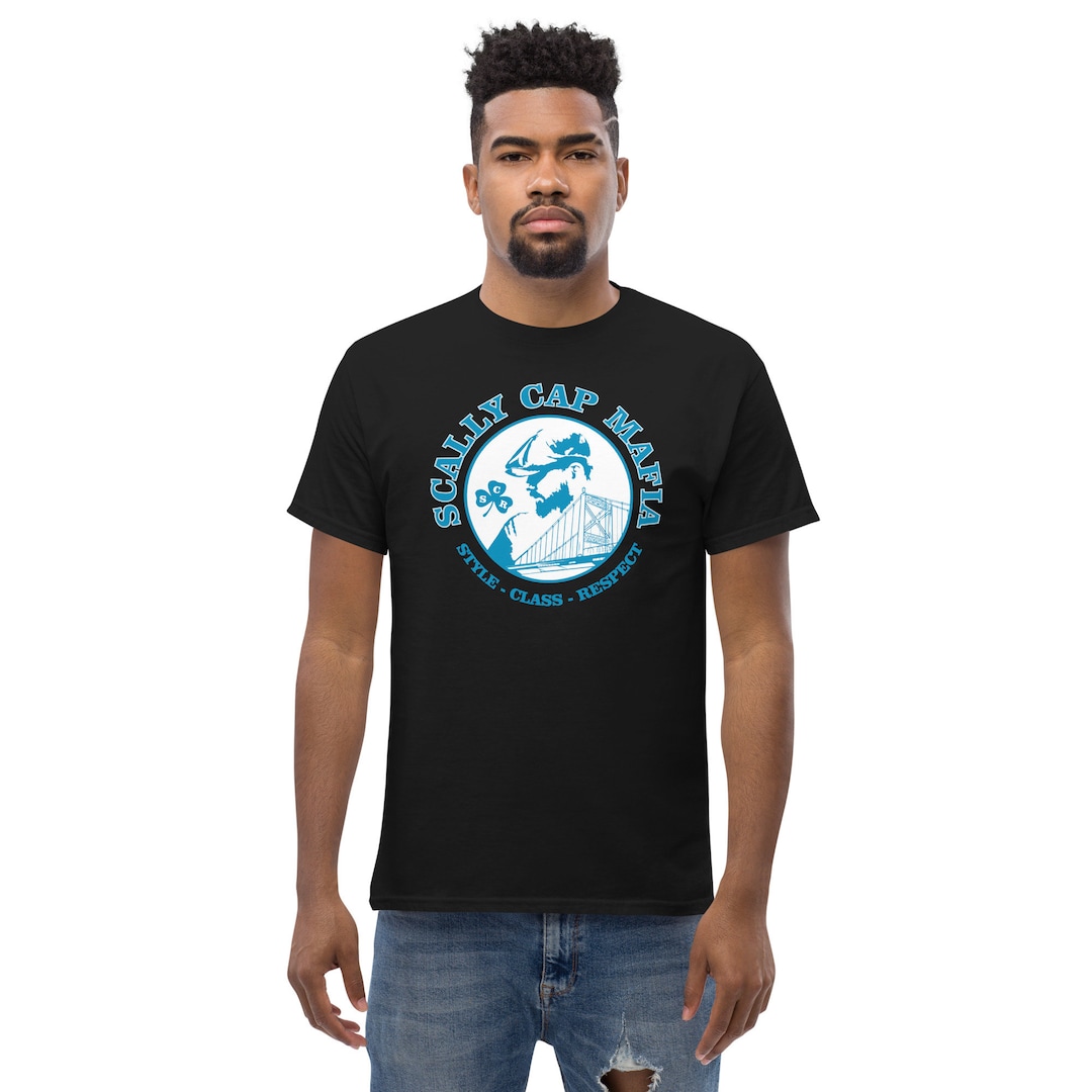 Scally Cap Mafia High-level Blue Logo Classic Tee - Etsy