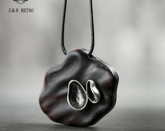 Retro-Style Pendants Necklaces for Female Vintage Wooden Handmade Sandalwood Necklaces Sweater Rope Chain Women Christmas gift AnwarDZ
