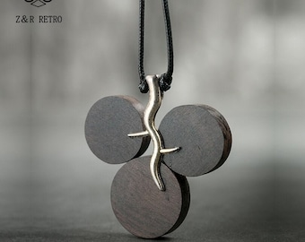 Retro-Style Pendants Necklaces for Female Vintage Wooden Handmade Sandalwood Necklaces Sweater Rope Chain Women Christmas gift AnwarDZ