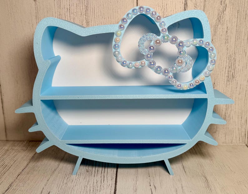 Mini Hello Kitty Shelf: Pink Kawaii Display with Pearl Bow Bild 8