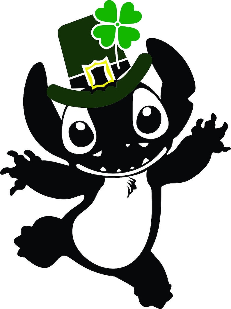 St Patrick/'s Day Stitch SVG JPG and more for Circut and Silhouette Lilo and Stitch Design