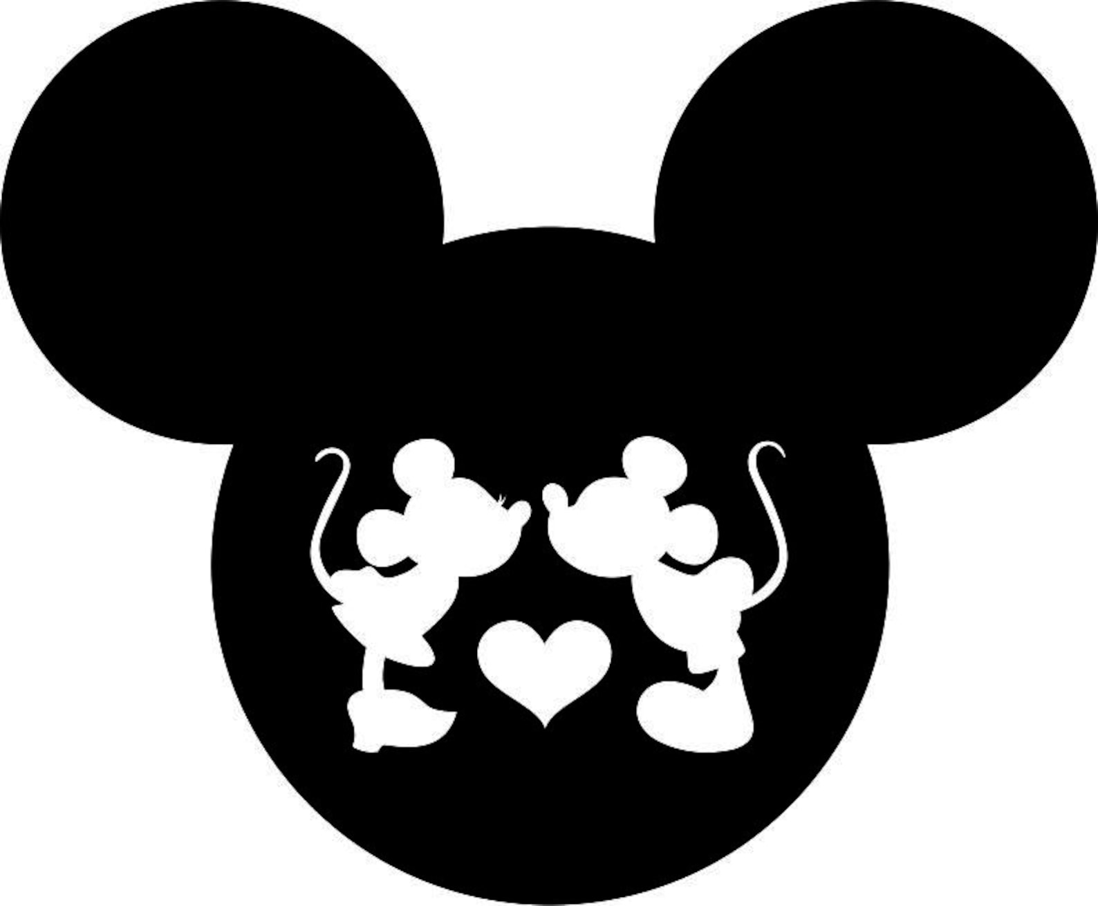 Mickey Mouse Kissing Minnie Mouse SVG PNG and More for | Etsy