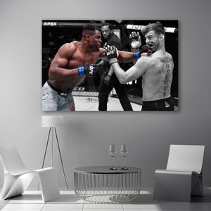 Francis Ngannou Poster, Man Cave, Kids Decor, MMA & UFC Wall Decor, Sports Canvas Frame, Ready To Hang