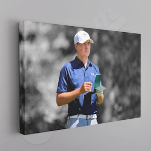 Jordan Spieth Poster, Man Cave, Golf Art, Golf Poster, Wall Decor, Office, Man Cave, Bedroom Wall Decor, Sports Canvas Frame, Ready To Hang
