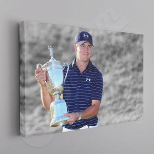 Jordan Spieth Poster, Man Cave, Golf Art, Golf Poster, Wall Decor, Office, Man Cave, Bedroom Wall Decor, Sports Canvas Frame, Ready To Hang
