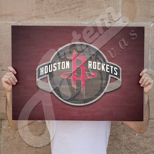 Houston Rockets Poster, Man Cave, Kids Decor, Wall Decor, Sports Canvas Frame, Ready To Hang
