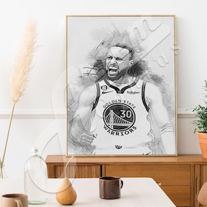 Stephen Curry Poster Basketball  Wall Art Print Printable,Sports Decor for Bedroom & Office Digital Wall Art Digital Download