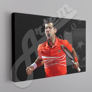 Novak Djokovic, Tennis Player, Poster, Man Cave, Kids Decor, Wall Decor, Sports Canvas Frame, Ready To Hang