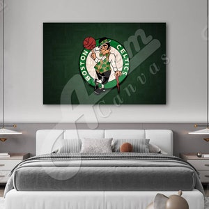 Boston Celtics Poster, Man Cave, Kids Decor, Wall Decor, Sports Canvas Frame, Ready To Hang