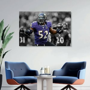 Ray Lewis, Baltimore Ravens, Poster, Man Cave, Kids Decor, Wall Decor, Sports Canvas Frame, Ready To Hang