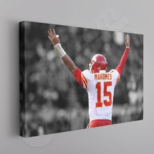 Patrick Mahomes, Kansas City Chiefs, Poster, American Football, Nfl Art Man Cave, Kids Decor, Wall Decor, Sports Canvas Frame, Ready To Hang