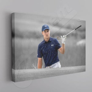 Jordan Spieth Poster, Man Cave, Golf Art, Golf Poster, Wall Decor, Office, Man Cave, Bedroom Wall Decor, Sports Canvas Frame, Ready To Hang