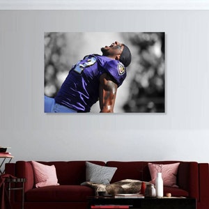 Ray Lewis, Baltimore Ravens, Poster, Man Cave, Kids Decor, Wall Decor, Sports Canvas Frame, Ready To Hang