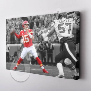 Patrick Mahomes, Kansas City Chiefs, Poster, American Football, Nfl Art Man Cave, Kids Decor, Wall Decor, Sports Canvas Frame, Ready To Hang