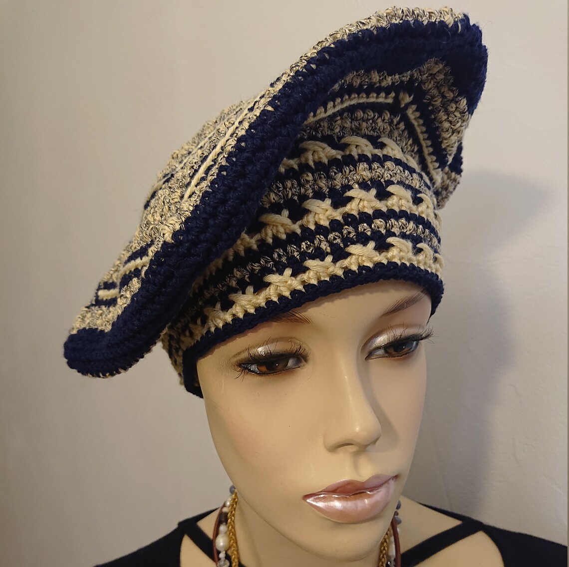 Cap hat beret knit crochet woman girl handmade wool | Etsy